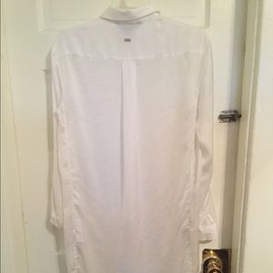 White shear shirt dress